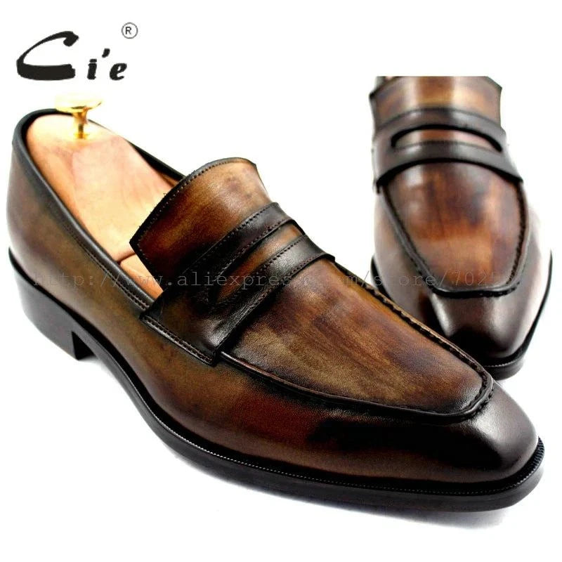 Handmade Men's Calfskin Breathable Deep Patina Brown Boat Slip-on Shoe