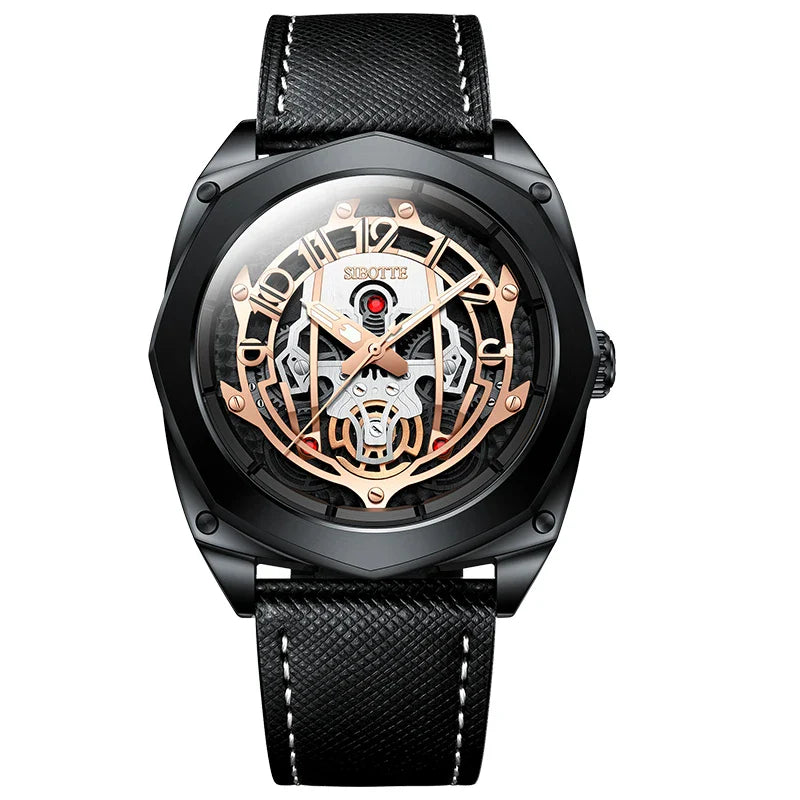 SIBOTTE Luxury Mechanical Automatic AR Sapphire mirror Hollow out Men's watch