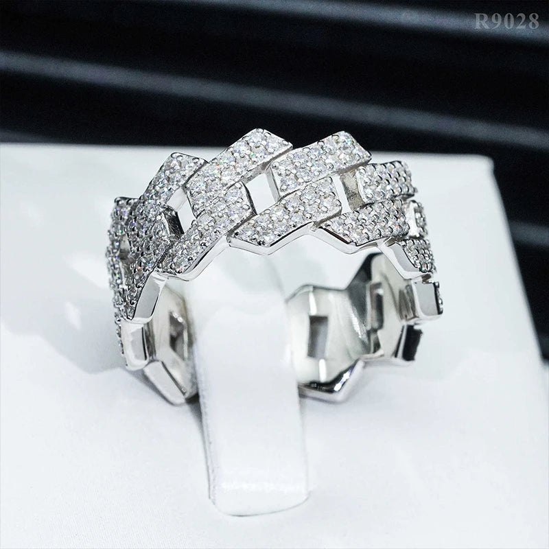 DJMAX Full Moissanite Rings For Men Original 925 Sterling Silver Men and Women's Moissanite Ring