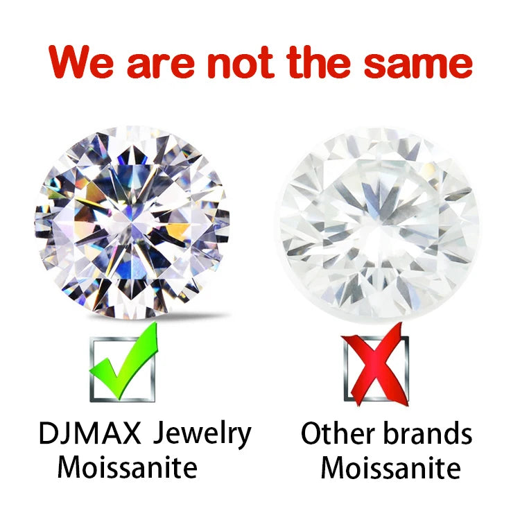 DJMAX Full Moissanite Rings For Men Original 925 Sterling Silver Men and Women's Moissanite Ring