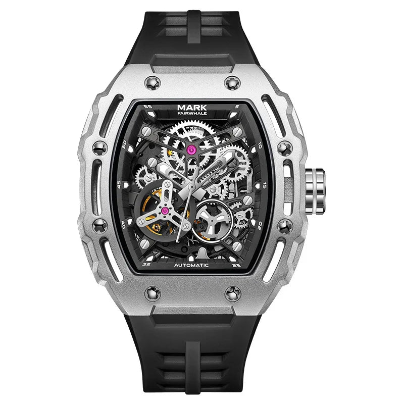 FAIRWHALE Automatic Mechanical Luxury 3ATM Waterproof Silicone Strap Luminous Watch For Men