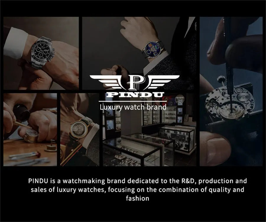 PINDU Design Art astronomique Sculpture Traditionnelle Artisanat Dragon dor en Trois Dimensions Men Watch