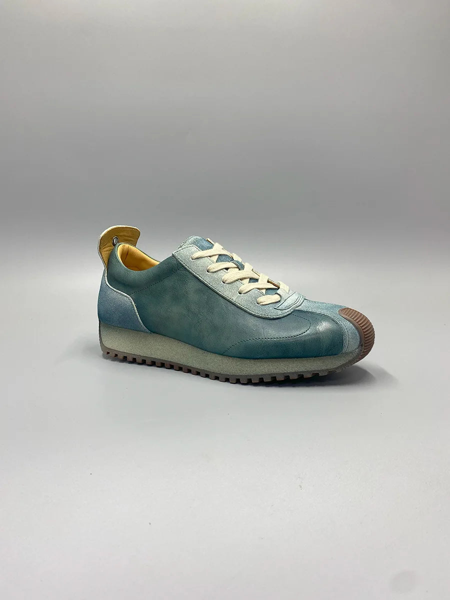 New Senior Fashion Mid Donkey Mouth Trendy Cowhide Forrest Men Sneakers