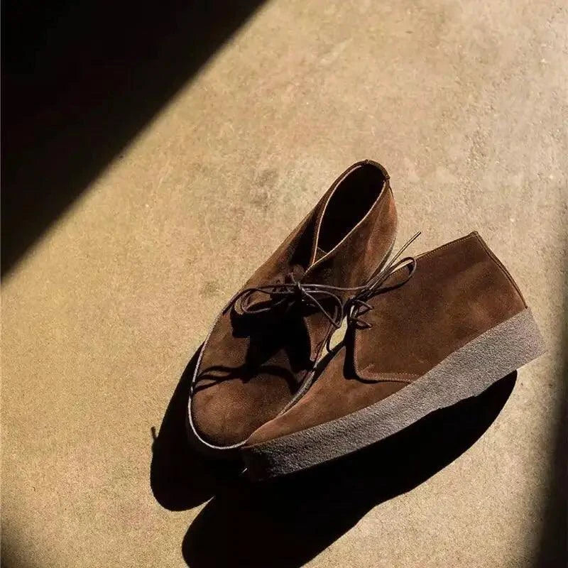 Casual Leather Shoes Men Frosted Leather Tooling Wear-resistant Boots