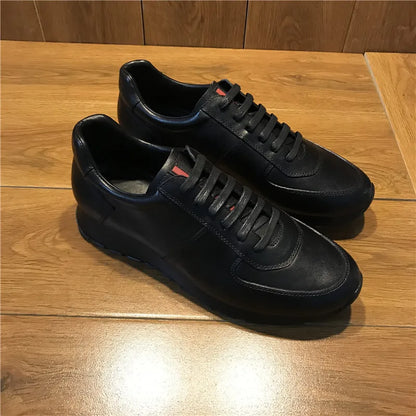 Brand Men Genuine Winter Luxury  British Style Business Lace Up Sport Leather Sneakers