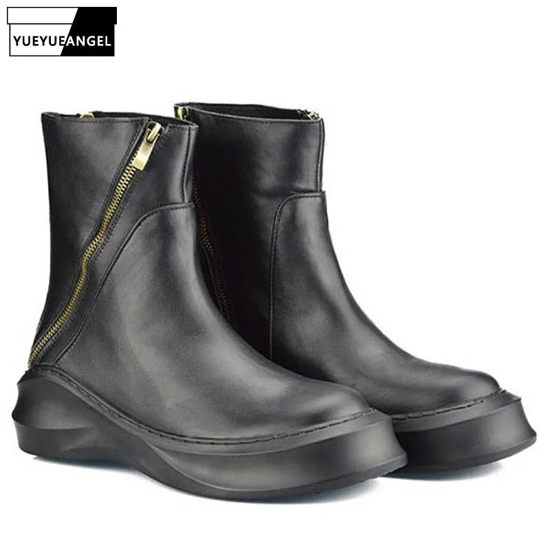 Retro European New Fashion Winter Zipper Mens Boots