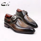 cie Square Toe Hand-Painted Handmade Genuine Calf Leather Men's Shoe