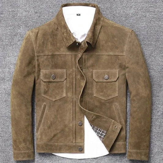 Quality High Mens Cow Suede Vintage Jacket