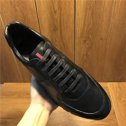 Brand Men Genuine Winter Luxury  British Style Business Lace Up Sport Leather Sneakers