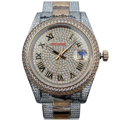 Customized Logo41mm Elegant Men's Sapphire Mirror and Diamond bezel Mechanical Watch