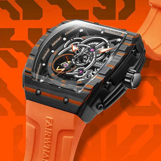 FAIRWHALE Top Luxury Waterproof Automatic Carbon Fiber Men's Watch