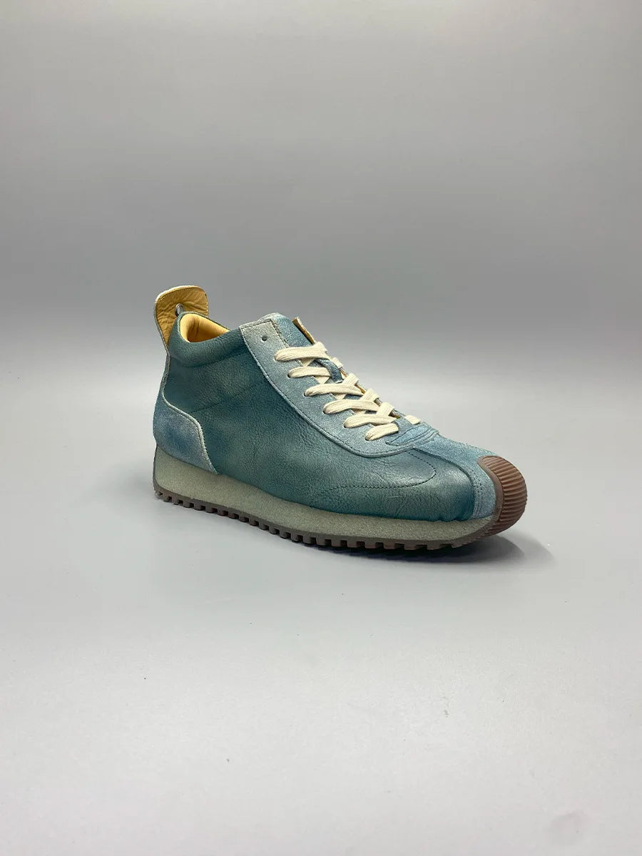 New Senior Fashion Mid Donkey Mouth Trendy Cowhide Forrest Men Sneakers