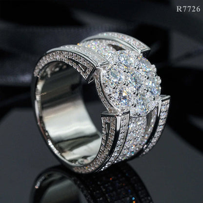 DJMAX Full Moissanite Rings For Men Original 925 Sterling Silver Men and Women's Moissanite Ring