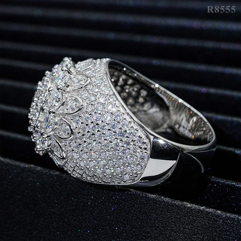 DJMAX Full Moissanite Rings For Men Original 925 Sterling Silver Men and Women's Moissanite Ring