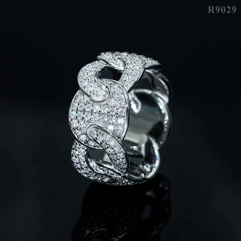 DJMAX Full Moissanite Rings For Men Original 925 Sterling Silver Men and Women's Moissanite Ring