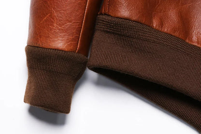 Classical A-2 Natural Cowhide Men's Genuine Leather Jacket