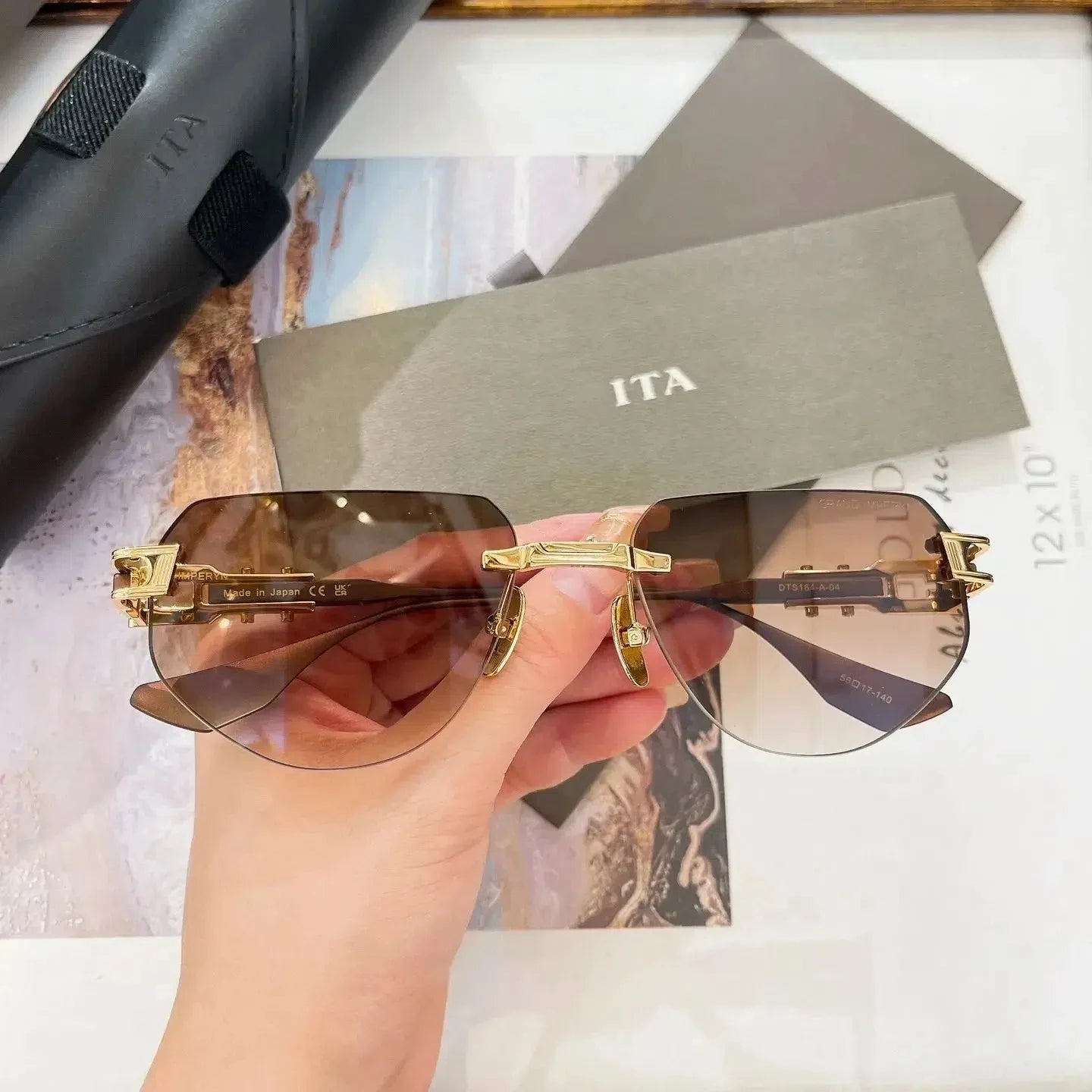Newest Brand ADITA GRAND IMPERYN DTS164 Unisex Casual Trendy Luxury Designer Rimless Sunglasses