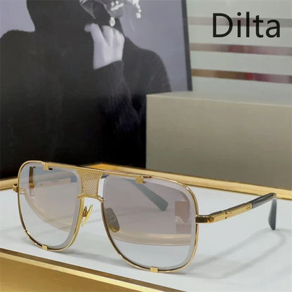 Dilta Mach Five Sqaure Pilot Titanium Fashion Women's Men's Sunglass