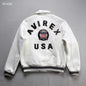 Plus Size Men's Leather Flight Jacket - Casual Sheepskin Coat