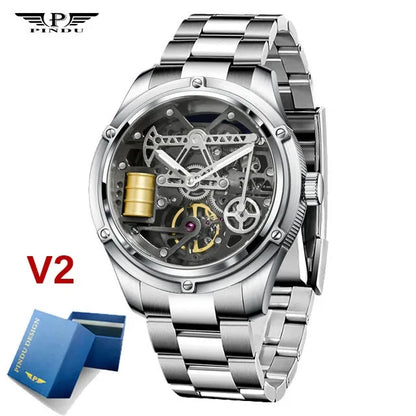 PINDU Watches Oil Pump Design Miyata 8215 Sapphire Mirror Waterproof Luminous Business Men Mechanical Watch