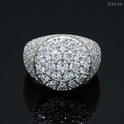 S925 Silver Set with Moissanite Loose Stone Diamond Ring Jewelry Jewelry Trendy Men's Hot Selling Models
