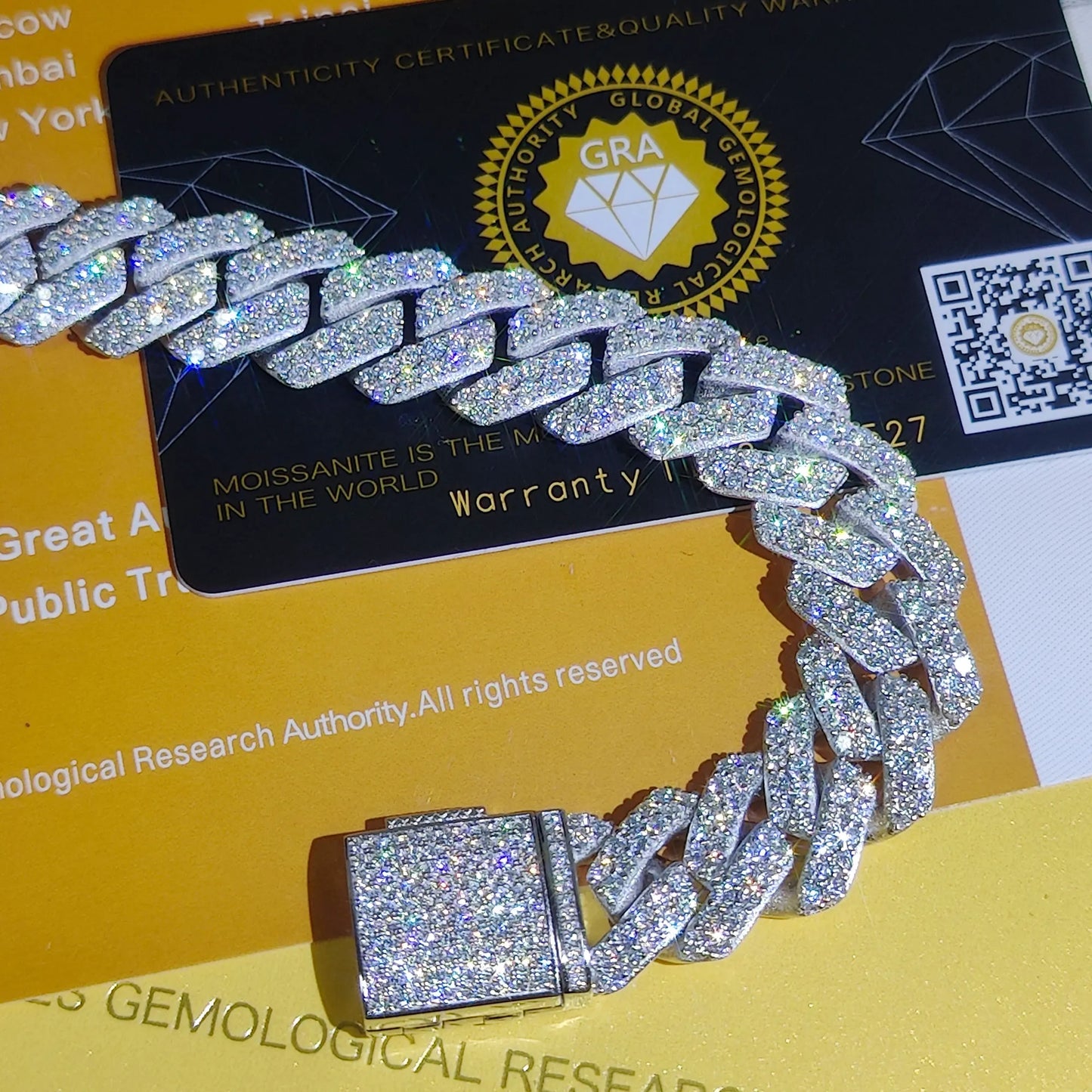 Diamond Hip Hop Jewelry VVS1 Stone Shiny 2row 3row Unisex 925 Sterling Silver Necklace Moissanite Chain