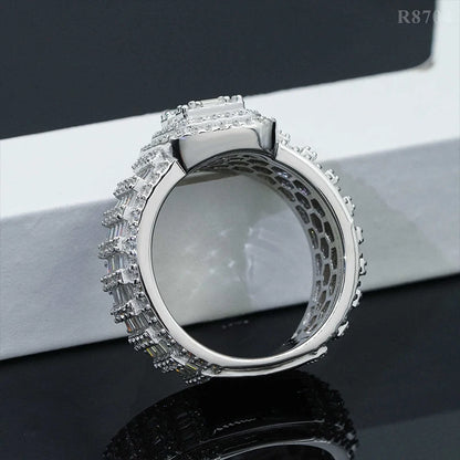 DJMAX Full Moissanite Rings For Men Original 925 Sterling Silver Men and Women's Moissanite Ring