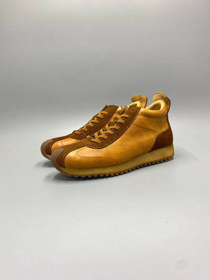 New Senior Fashion Mid Donkey Mouth Trendy Cowhide Forrest Men Sneakers