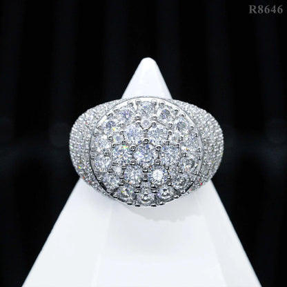 S925 Silver Set with Moissanite Loose Stone Diamond Ring Jewelry Jewelry Trendy Men's Hot Selling Models