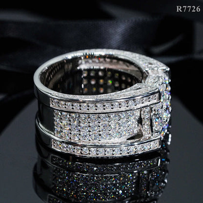 DJMAX Full Moissanite Rings For Men Original 925 Sterling Silver Men and Women's Moissanite Ring