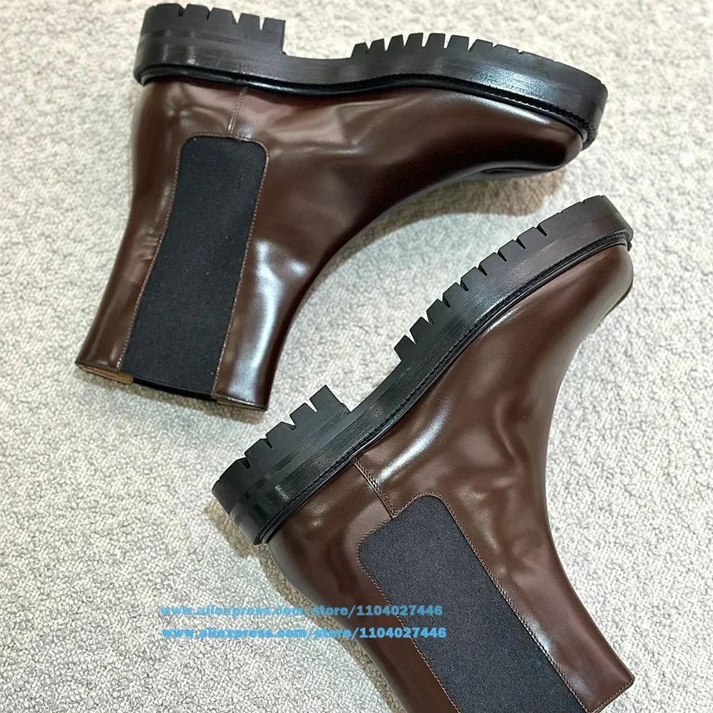 Luxury Thick-soled Tabi Toe Booties Classic Designer Men's Boots