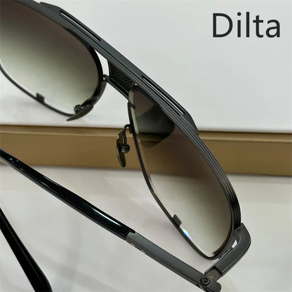 Dilta Mach Five Sqaure Pilot Titanium Fashion Women's Men's Sunglass