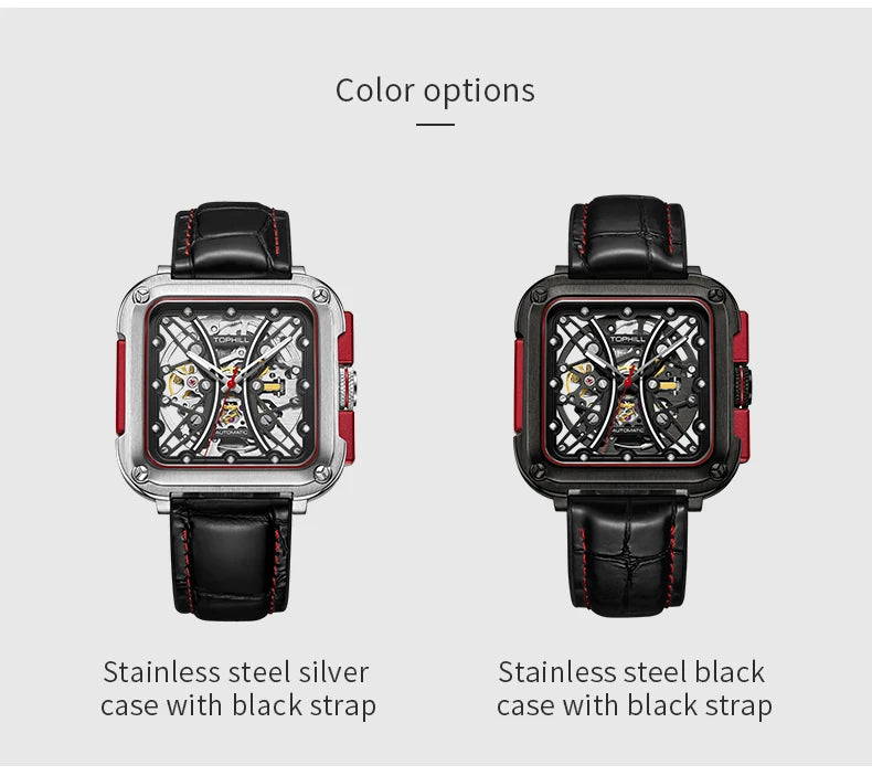 TOPHILL Hollow Men Mechanical Luminous Sapphire Waterproof TUT002 Wristwatch