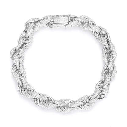 8mm 925 Sterling Silver Necklace VVS D Color Moissanite Hand Chain