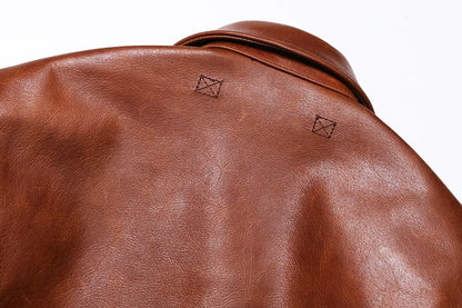 Classical A-2 Natural Cowhide Men's Genuine Leather Jacket