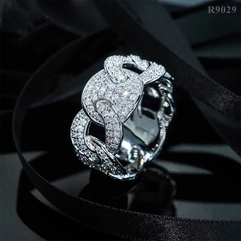 DJMAX Full Moissanite Rings For Men Original 925 Sterling Silver Men and Women's Moissanite Ring