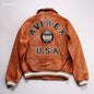 Plus Size Men's Leather Flight Jacket - Casual Sheepskin Coat