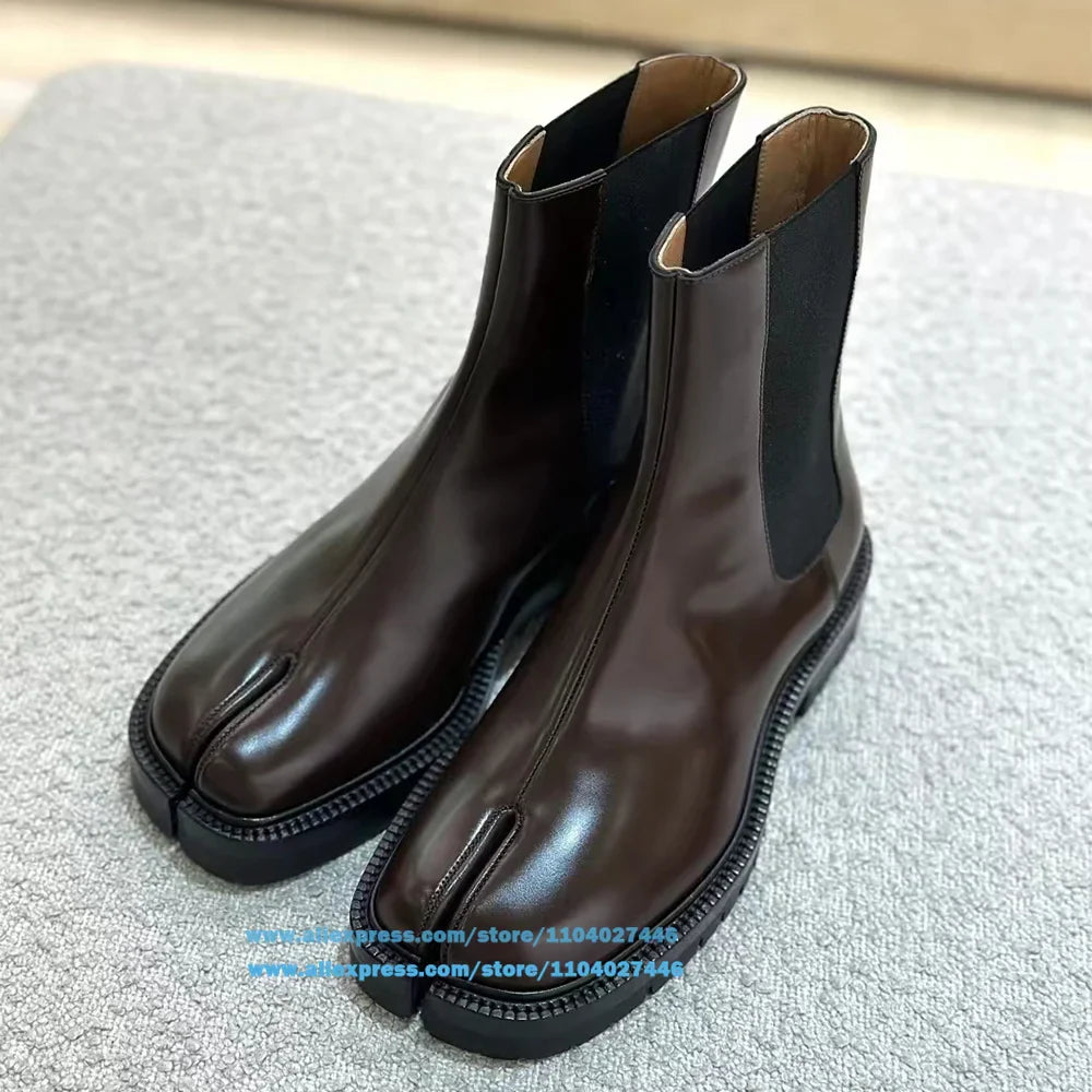 Luxury Thick-soled Tabi Toe Booties Classic Designer Men's Boots