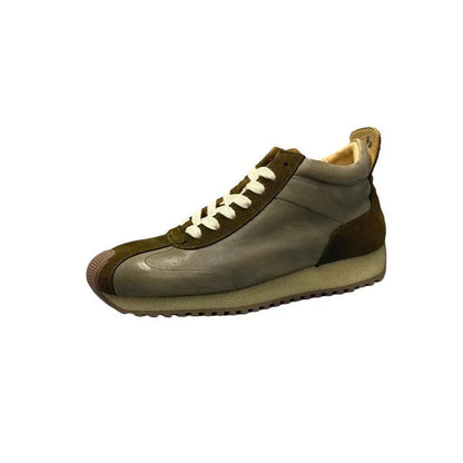 New Senior Fashion Mid Donkey Mouth Trendy Cowhide Forrest Men Sneakers