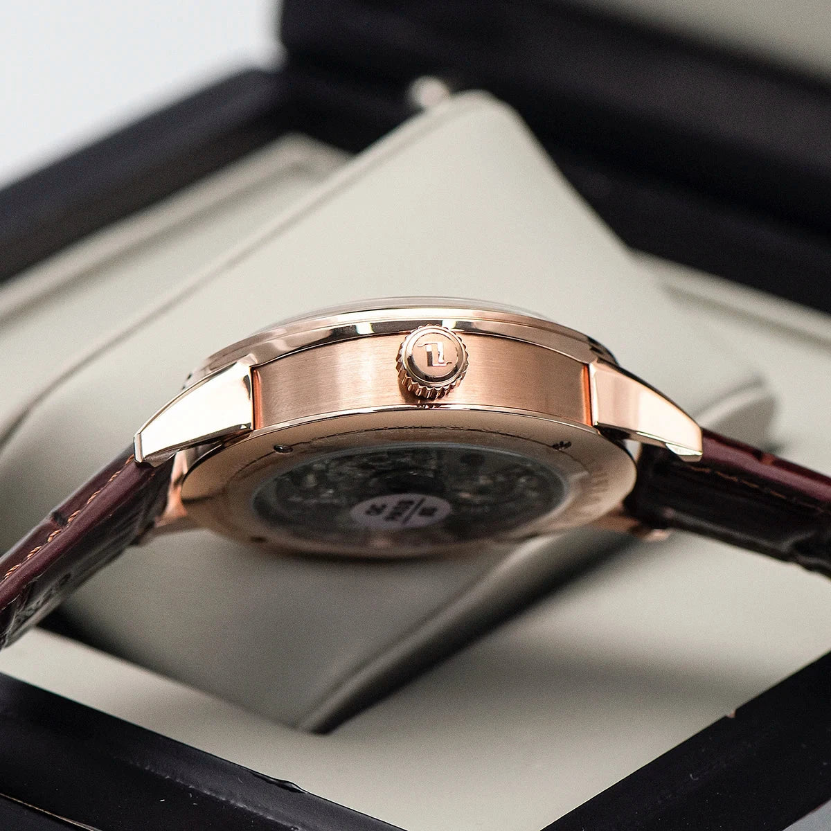 OBLVLO Top Brand Casual Mens Skeleton Dial Genuine Leather Watch