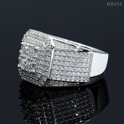 DJMAX Full Moissanite Rings For Men Original 925 Sterling Silver Men and Women's Moissanite Ring