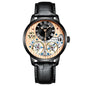 AILANG Double Tourbillon Automatic Flying Waterproof Relogio Leather Men Wristwatch
