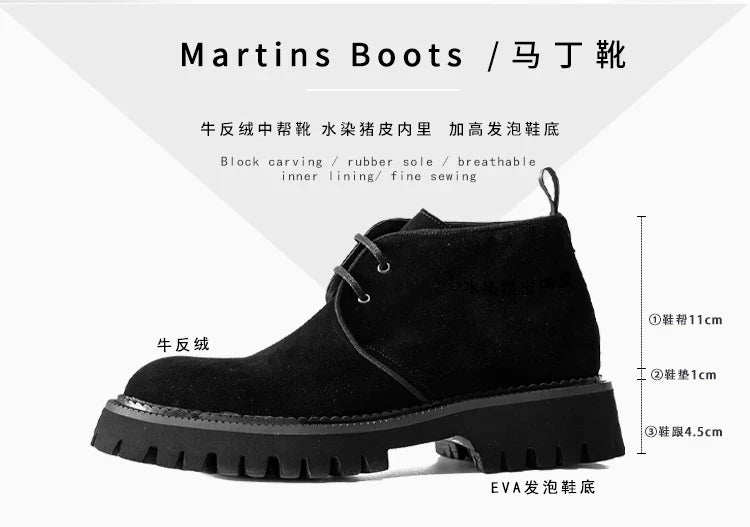2025 Hanmce Genuine Leather Brohue Ankle Chelsea Boots