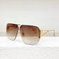 Men's Classical Luxury Gold Boundless Sunglasses BV1065S High Street Pilot Style Rimless Alloy Solar Glasses