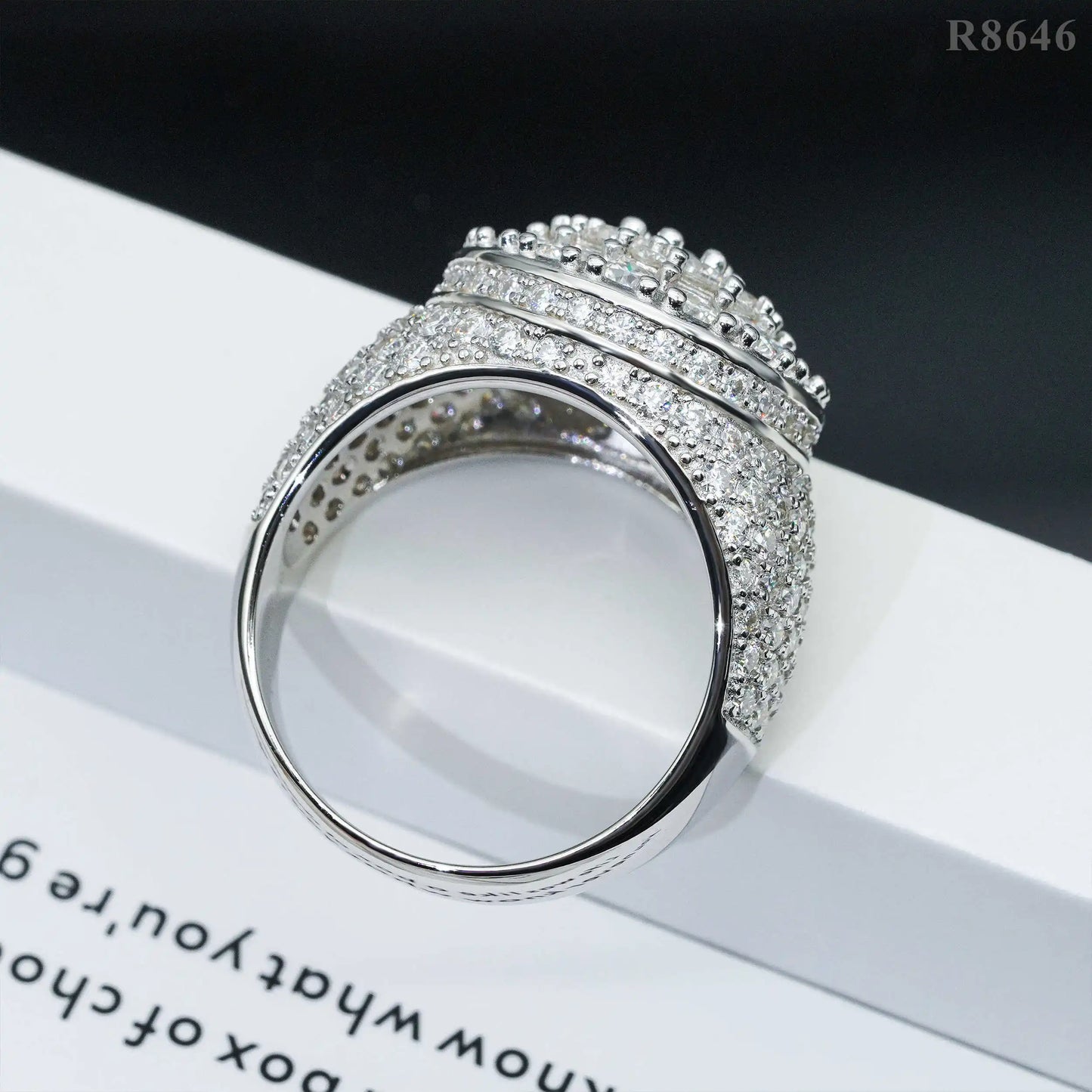 S925 Silver Set with Moissanite Loose Stone Diamond Ring Jewelry Jewelry Trendy Men's Hot Selling Models