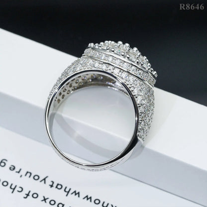 S925 Silver Set with Moissanite Loose Stone Diamond Ring Jewelry Jewelry Trendy Men's Hot Selling Models