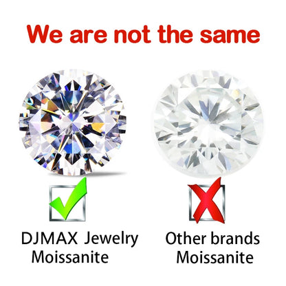 DJMAX Full Moissanite Rings For Men Original 925 Sterling Silver Men and Women's Moissanite Ring