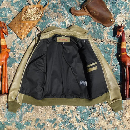 Navy Aviation G2 Flight Suit Tender Small Head Cowhide Leather Men's  Jacket