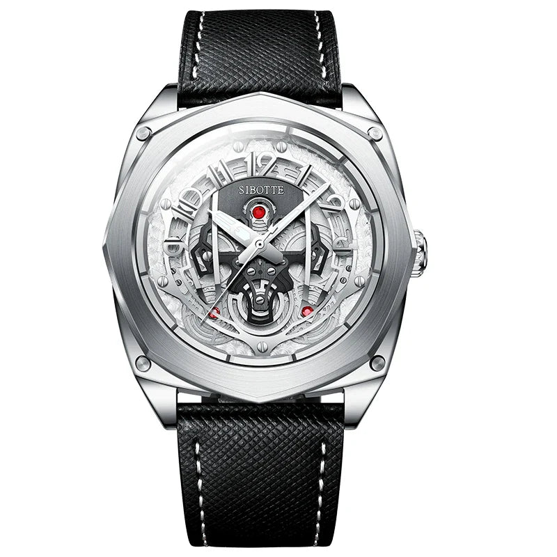 SIBOTTE Luxury Mechanical Automatic AR Sapphire mirror Hollow out Men's watch