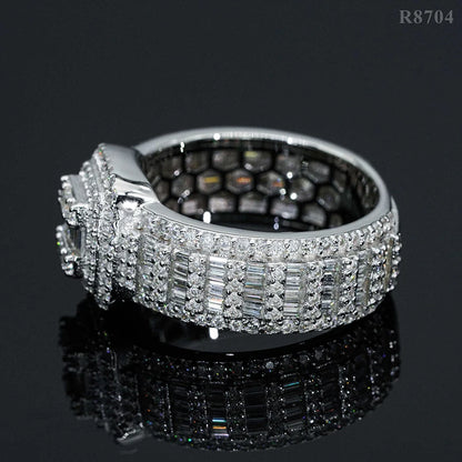 DJMAX Full Moissanite Rings For Men Original 925 Sterling Silver Men and Women's Moissanite Ring